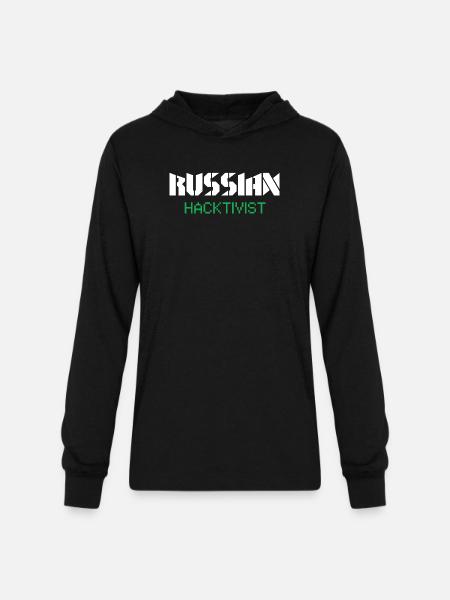 Russian Hacktivist Pixel Design - Unisex Long Sleeve Hoodie Shirt - black