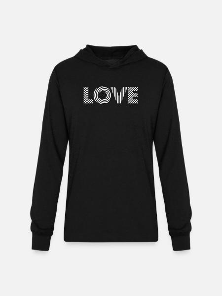 Love Square – Romantic Text Art - Unisex Long Sleeve Hoodie Shirt - black