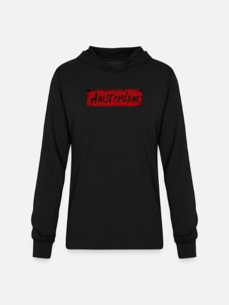 Amsterdam - Unisex Long Sleeve Hoodie Shirt - black