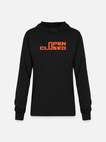 OPEN CLOSED - Unisex Long Sleeve Hoodie Shirt - black