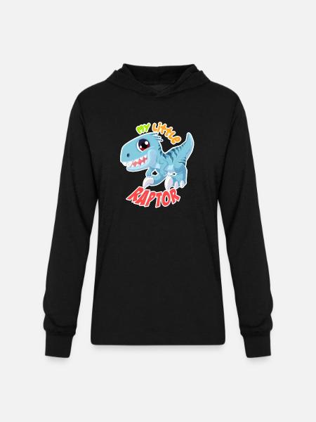 BABY BLUE RAPTOR - Unisex Long Sleeve Hoodie Shirt - black