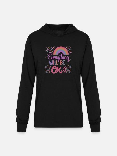 everything will be ok - Unisex Long Sleeve Hoodie Shirt - black