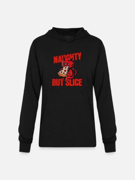 Naughty But Slice - Unisex Long Sleeve Hoodie Shirt - black