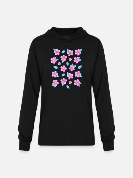 Sakura Nikury - Unisex Long Sleeve Hoodie Shirt - black