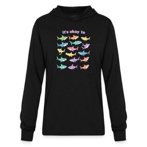 It’s Okay To – Cute Pastel Shark - Unisex Long Sleeve Hoodie Shirt