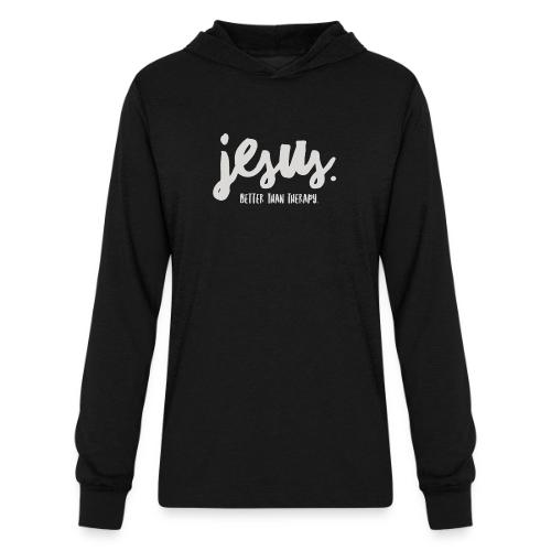 Jesus Better than therapy design 1 in light blue - Unisex Long Sleeve Hoodie Shirt