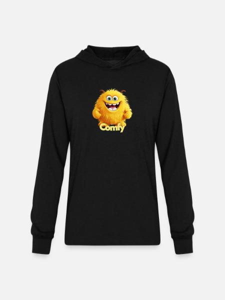 Comfy Warm Fuzzy - Unisex Long Sleeve Hoodie Shirt - black