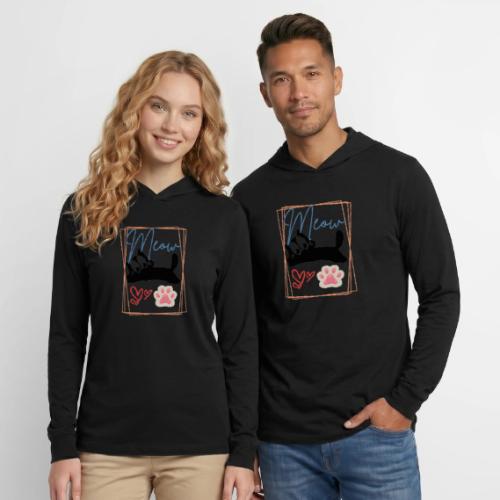 Meow Cat Paw Cute Kitty Lover Design - Unisex Long Sleeve Hoodie Shirt