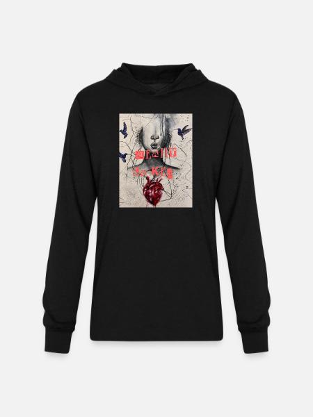 Heart Locked Portrait - Unisex Long Sleeve Hoodie Shirt - black