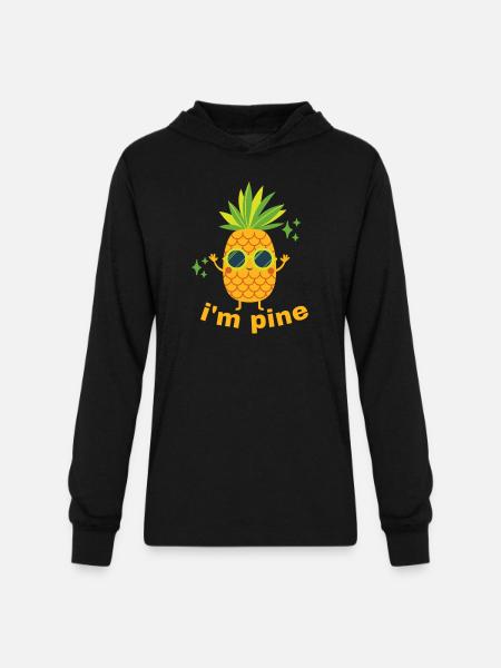 I'M PINE - Unisex Long Sleeve Hoodie Shirt - black