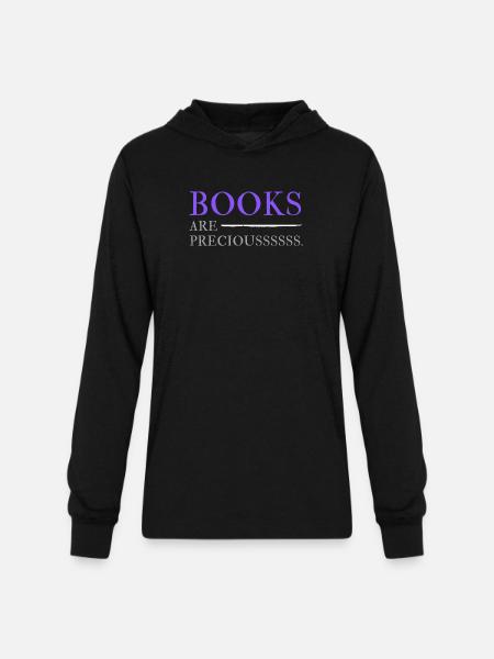 books are precious - Unisex Long Sleeve Hoodie Shirt - black