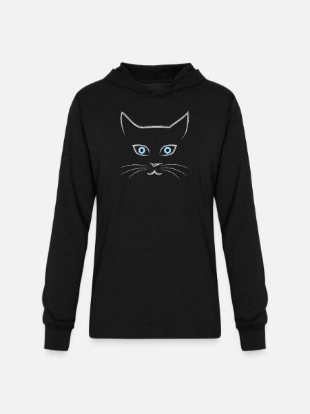 Cat's face - Unisex Long Sleeve Hoodie Shirt - black