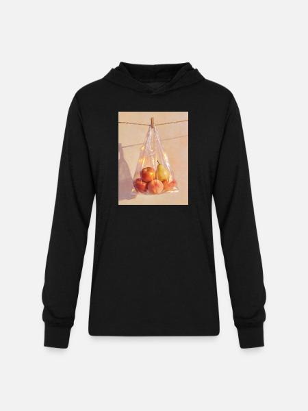 Sunlit Plastic Fruit Still Life - Unisex Long Sleeve Hoodie Shirt - black