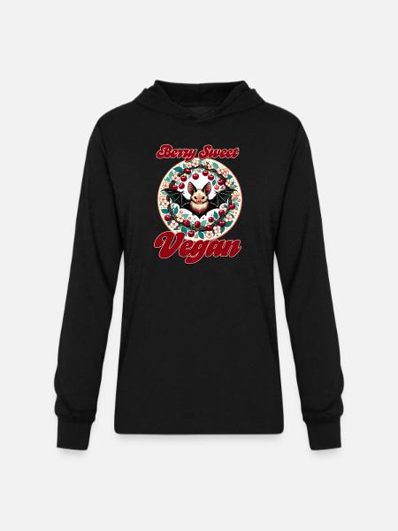 Berry Sweet Vegan - Unisex Long Sleeve Hoodie Shirt - black