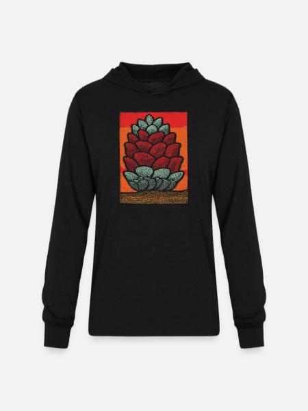 Stacked Pine Cone Pop Art - Unisex Long Sleeve Hoodie Shirt - black