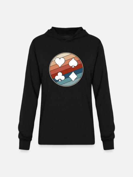 Playing Cards Suits - Unisex Long Sleeve Hoodie Shirt - black