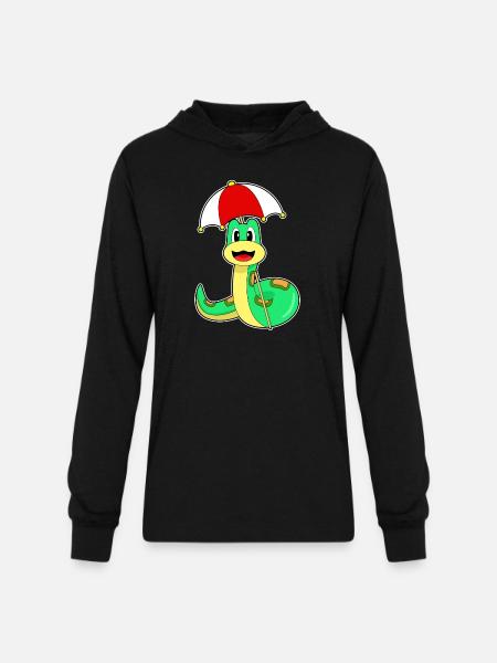 Snake Umbrella - Unisex Long Sleeve Hoodie Shirt - black