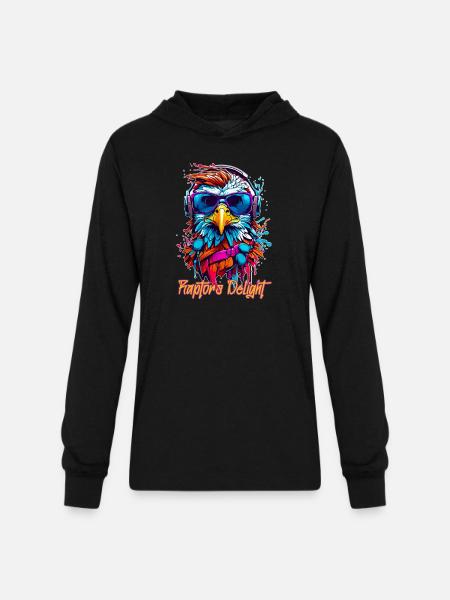 Raptor Eagle2 - Unisex Long Sleeve Hoodie Shirt - black