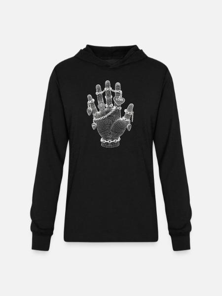 Love hand - Unisex Long Sleeve Hoodie Shirt - black