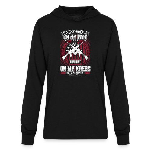 I'd Rather Die on My Feet for Dark Background - Unisex Long Sleeve Hoodie Shirt