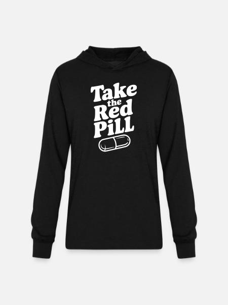 Take the Red Pill - Unisex Long Sleeve Hoodie Shirt - black