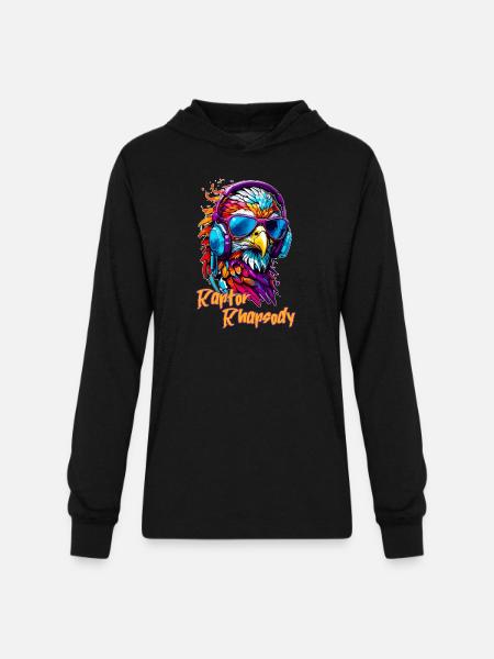 Raptor Eagle - Unisex Long Sleeve Hoodie Shirt - black