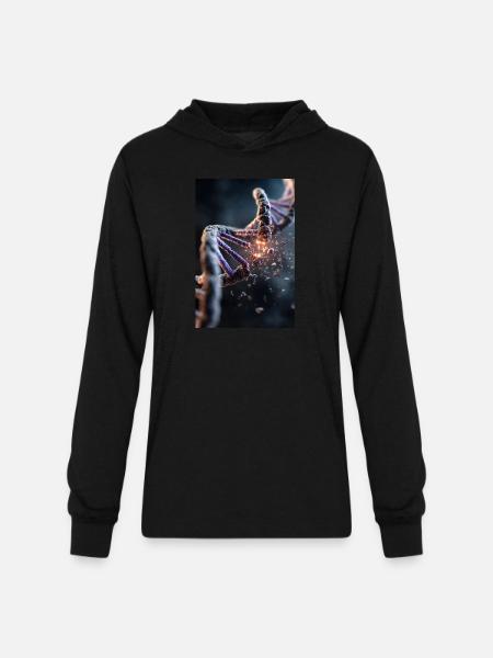 DNA Breakdown Explosion - Unisex Long Sleeve Hoodie Shirt - black