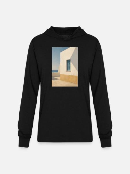 Mediterranean Light by the Sea - Unisex Long Sleeve Hoodie Shirt - black