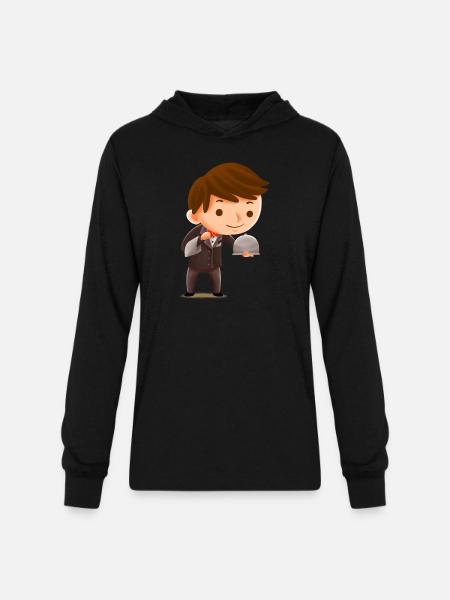 Kids Waiter - Unisex Long Sleeve Hoodie Shirt - black