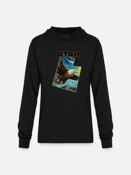 Utah Wildlife - eagle - Unisex Long Sleeve Hoodie Shirt - black