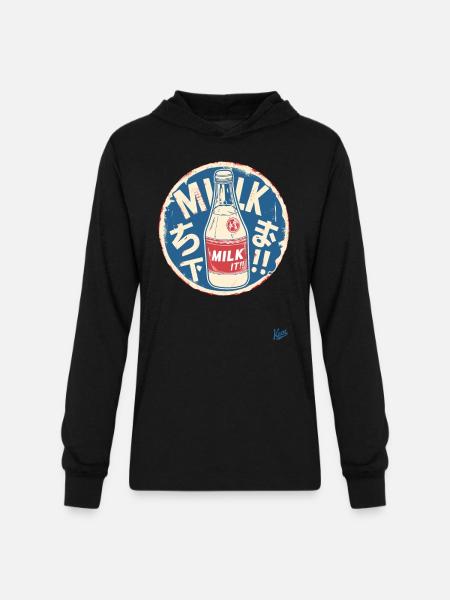 Japanese Milk Art - Unisex Long Sleeve Hoodie Shirt - black