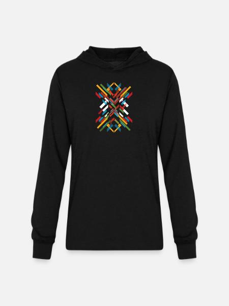 Fractal Pattern - Unisex Long Sleeve Hoodie Shirt - black