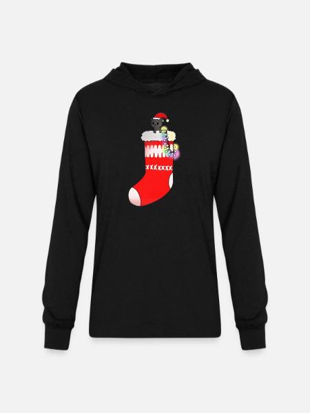 Christmas Socks - Unisex Long Sleeve Hoodie Shirt - black
