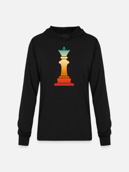 Queen Chess Piece - Unisex Long Sleeve Hoodie Shirt - black