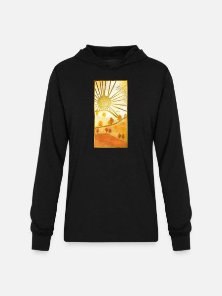 Landscape Sun - Unisex Long Sleeve Hoodie Shirt - black