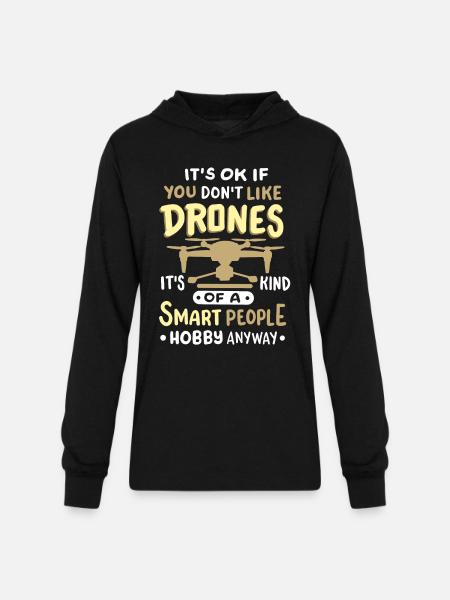 Drones Quadcopter RC Drone Pilot - Unisex Long Sleeve Hoodie Shirt - black