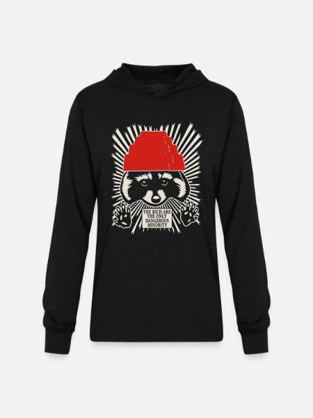 Raccoon DEVO Hat Poster – Bold Political Art Print - Unisex Long Sleeve Hoodie Shirt - black