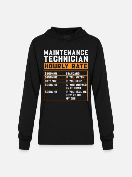 Maintenance Technician Hourly Rate - Unisex Long Sleeve Hoodie Shirt - black