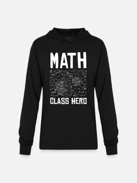 Math Class Hero - Unisex Long Sleeve Hoodie Shirt - black