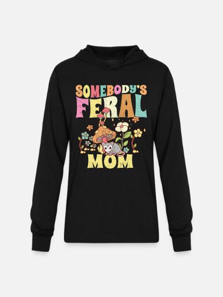 Somebody's Feral Mom - Unisex Long Sleeve Hoodie Shirt - black