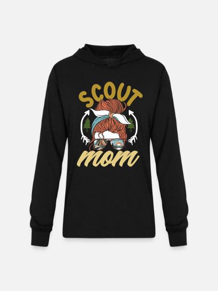 Messy Bun Scout Mom Scouting Mother - Unisex Long Sleeve Hoodie Shirt - black