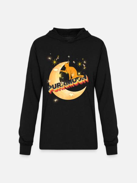 PURRMOON - Unisex Long Sleeve Hoodie Shirt - black