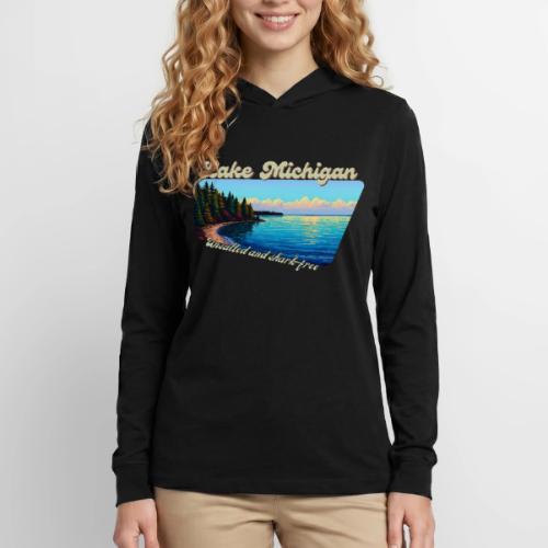 Lake Michigan Unsalted and shark-free - Unisex Long Sleeve Hoodie Shirt