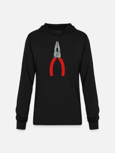 Pliers Tool Logo - Unisex Long Sleeve Hoodie Shirt - black