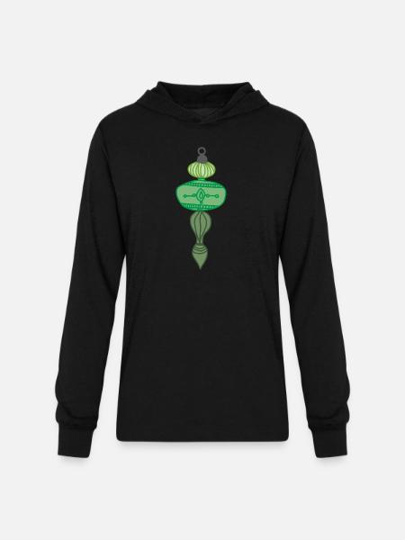 Green Christmas Ornament - Unisex Long Sleeve Hoodie Shirt - black