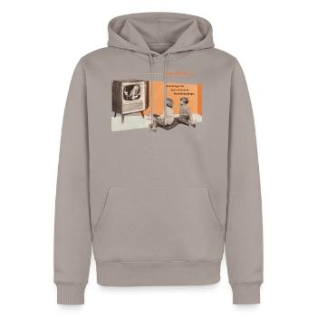 Nordmende Retro TV With Kids In Front Of Screen - Men's Premium Hoodie - taupe - Front - Nico (187cm) & Julia (174cm)
