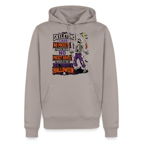 Skeletons Carry No Pockets - Funny Halloween Knife - Men's Premium Hoodie