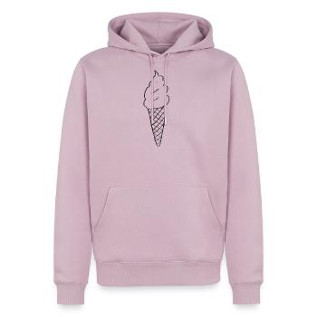 Minimal Ice Cream Cone Line Art - Men's Premium Hoodie - dusty pink - Front - Nico (187cm) & Julia (174cm)