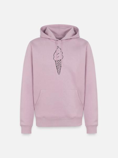 Minimal Ice Cream Cone Line Art - Men's Premium Hoodie - dusty pink