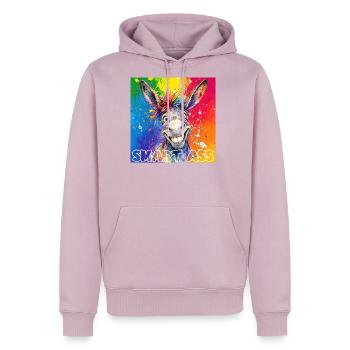 Smart Ass - Men's Premium Hoodie - dusty pink - Front - Nico (187cm) & Julia (174cm)